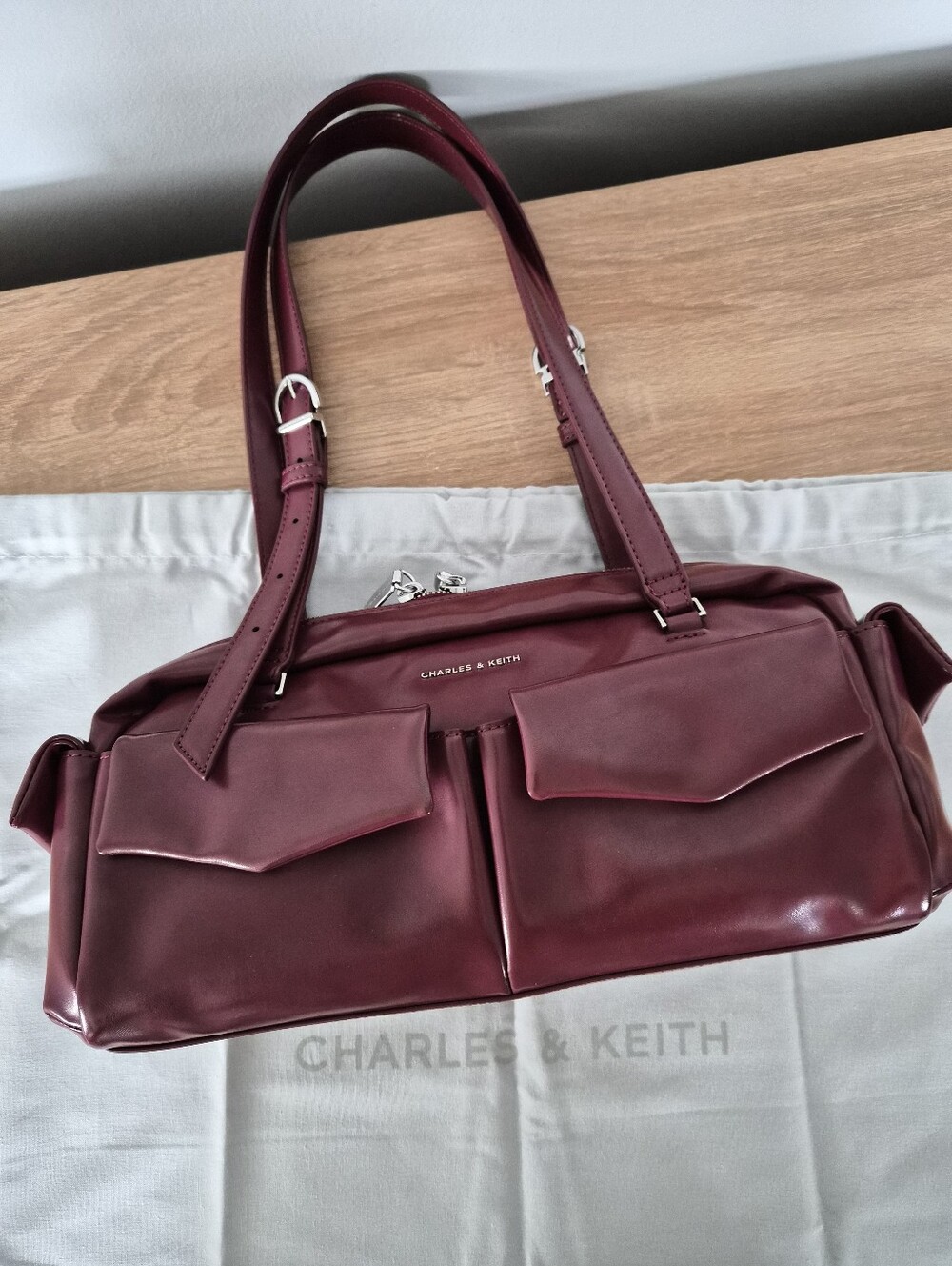 Charles & Keith Rachel multi-pocket shoulder bag